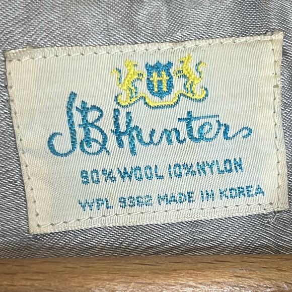 Vintage 60s JB Hunter Mens Size XL Green Yellow Wool Plaid Shirt Button Front - Picture 7 of 7